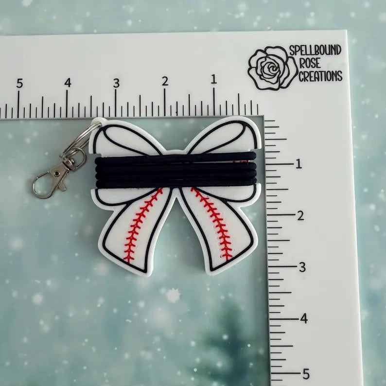 3D Printed Sports Bow Hair Tie Holder Keychain/Bag Tags 🎀🏆