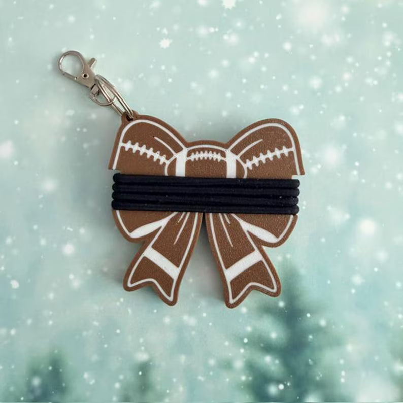 3D Printed Sports Bow Hair Tie Holder Keychain/Bag Tags 🎀🏆