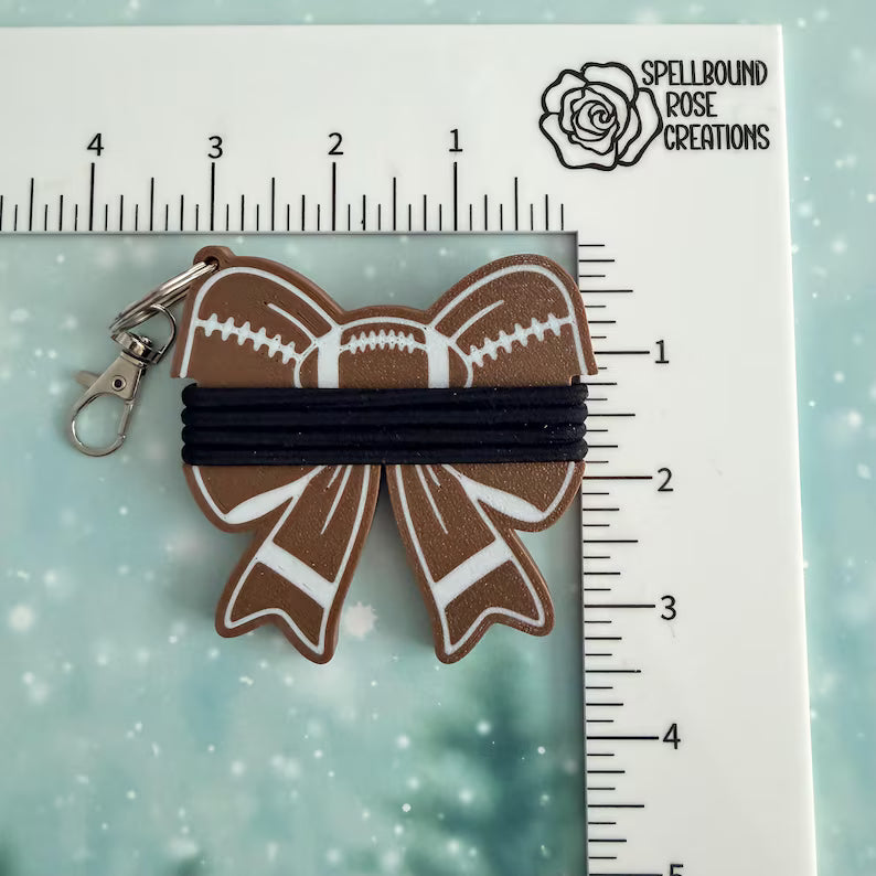 3D Printed Sports Bow Hair Tie Holder Keychain/Bag Tags 🎀🏆