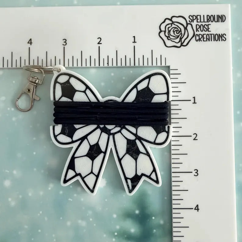 3D Printed Sports Bow Hair Tie Holder Keychain/Bag Tags 🎀🏆
