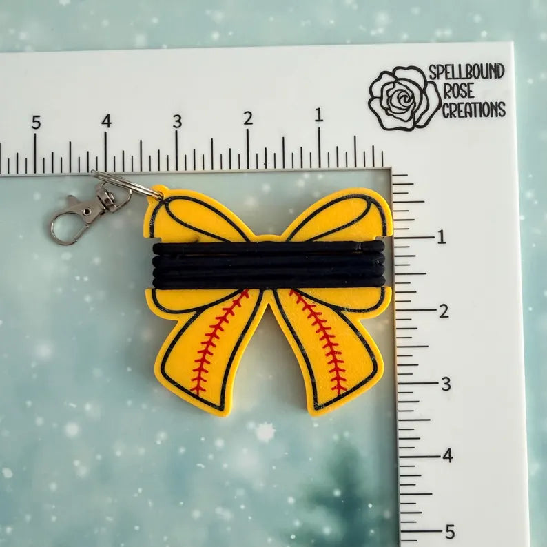 3D Printed Sports Bow Hair Tie Holder Keychain/Bag Tags 🎀🏆