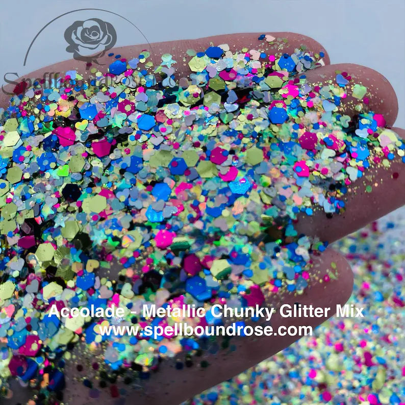 Accolade Glitter – Multicolor Metallic Chunky Mix Glitter (2 oz)