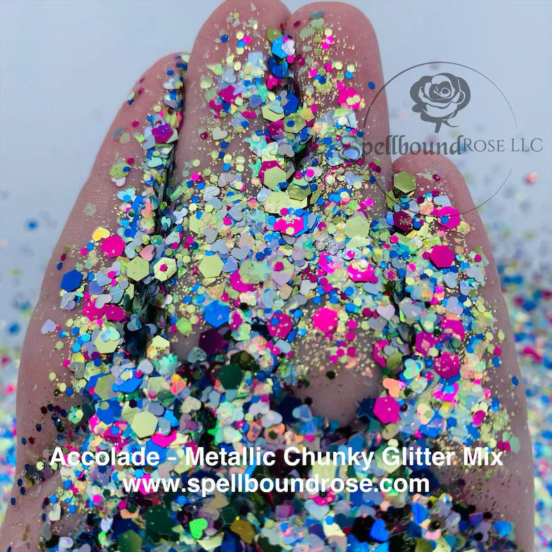 Accolade Glitter – Multicolor Metallic Chunky Mix Glitter (2 oz)