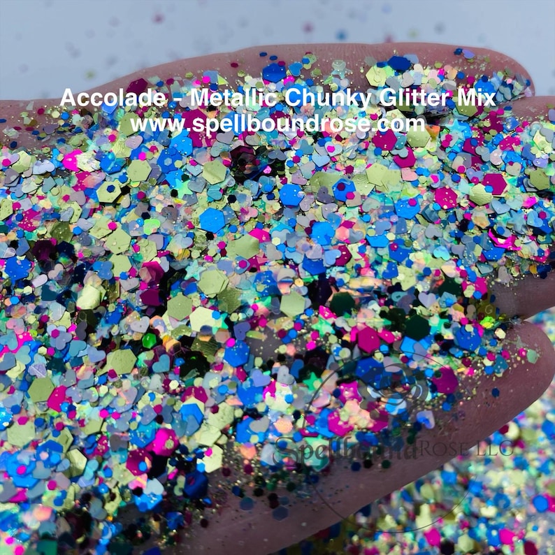 Accolade Glitter – Multicolor Metallic Chunky Mix Glitter (2 oz)