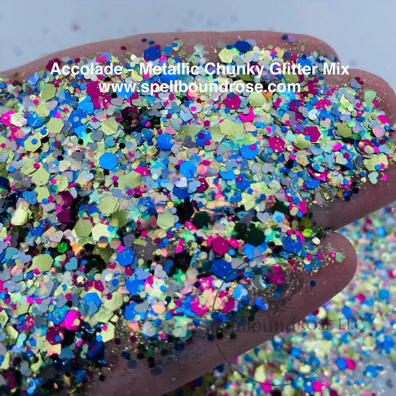 Accolade Glitter – Multicolor Metallic Chunky Mix Glitter (2 oz)
