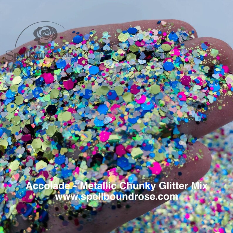 Accolade Glitter – Multicolor Metallic Chunky Mix Glitter (2 oz)