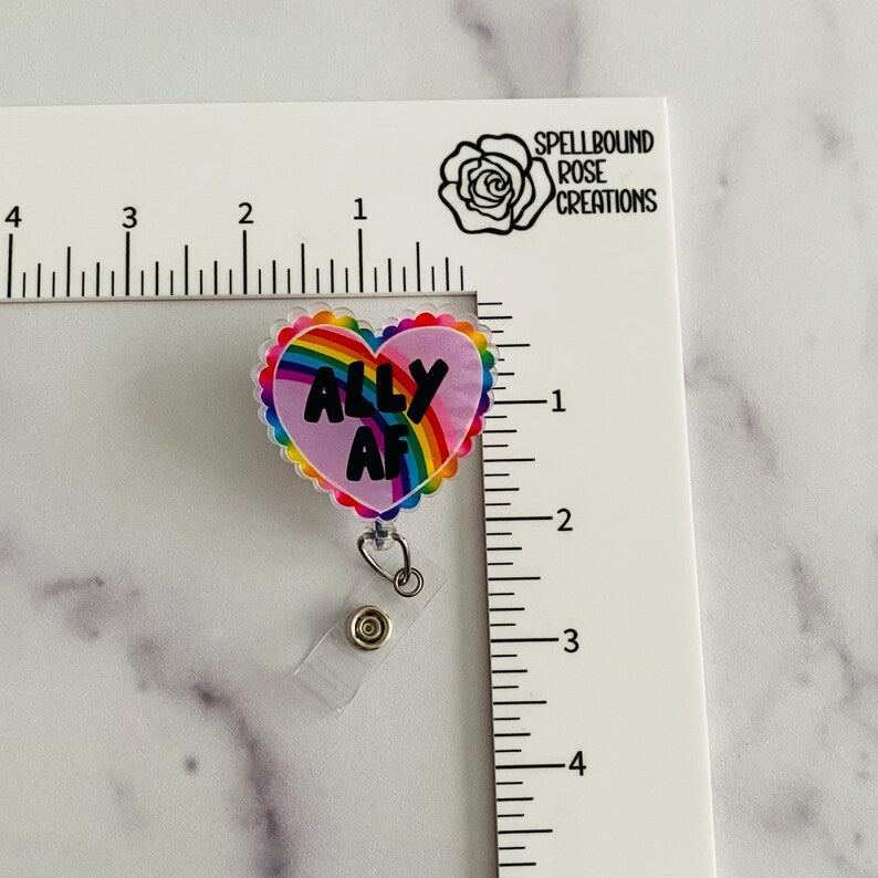 Ally AF Badge Reel – Pride Rainbow Retractable ID Holder
