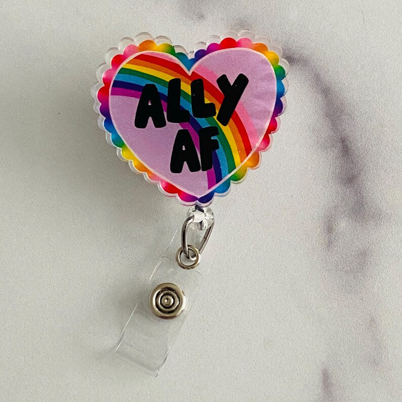 Ally AF Badge Reel – Pride Rainbow Retractable ID Holder