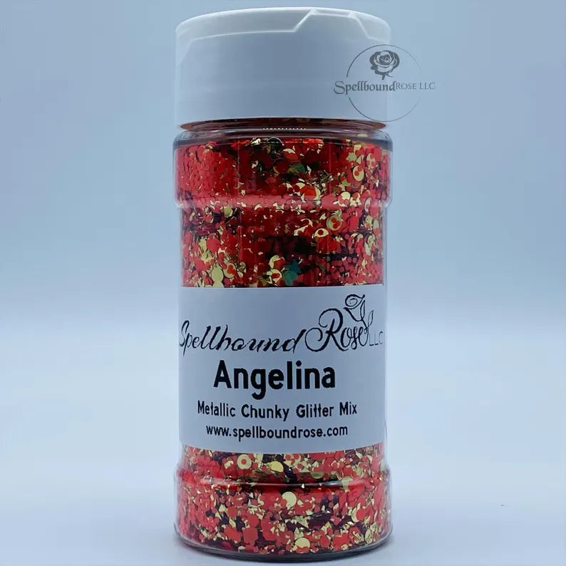Angelina Glitter – Pumpkin Champagne Metallic Chunky Mix Glitter (2 oz)