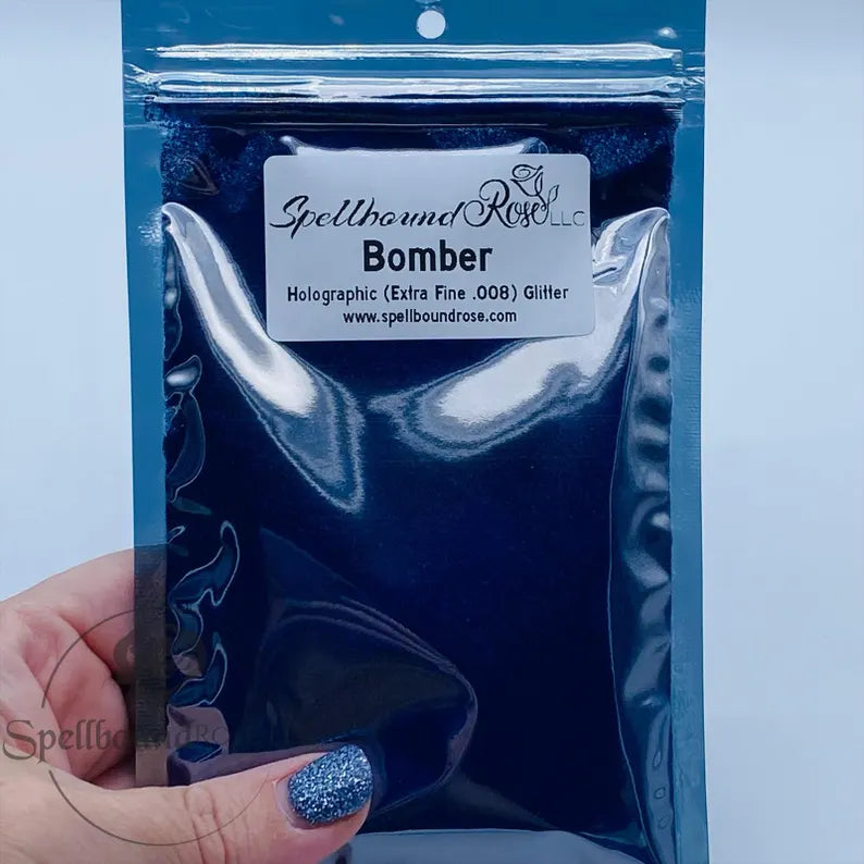 Bomber Glitter – Deep Blue Holographic Extra Fine (.008) Glitter (2 oz)