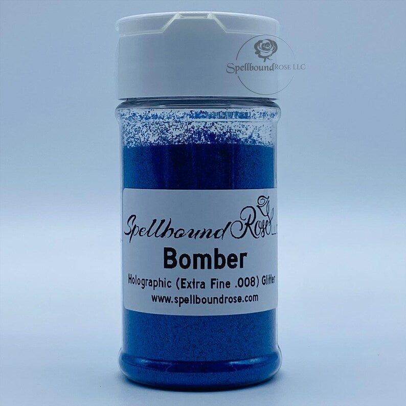 Bomber Glitter – Deep Blue Holographic Extra Fine (.008) Glitter (2 oz)