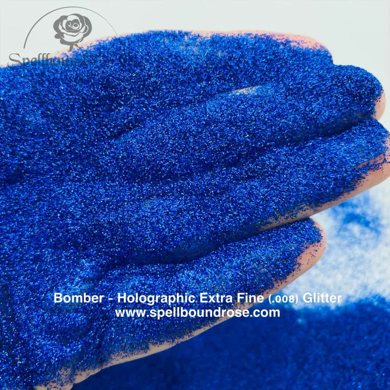 Bomber Glitter – Deep Blue Holographic Extra Fine (.008) Glitter (2 oz)