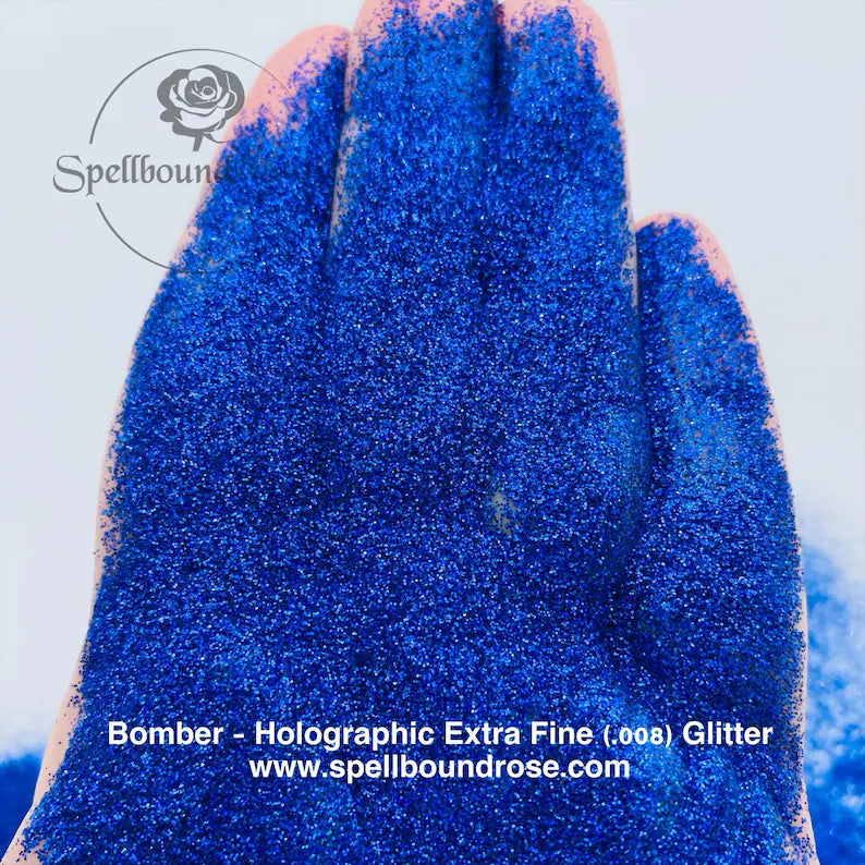 Bomber Glitter – Deep Blue Holographic Extra Fine (.008) Glitter (2 oz)
