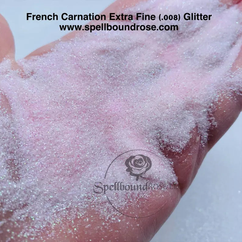 French Carnation Glitter – Blush Pink Iridescent Extra Fine (.008) Glitter (2 oz)