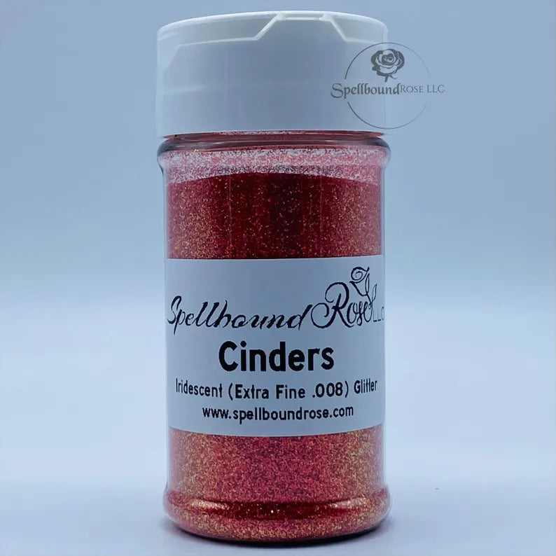 Cinders Glitter – Red Orange Iridescent Extra Fine (.008) Glitter (2 oz) *LOW STOCK*