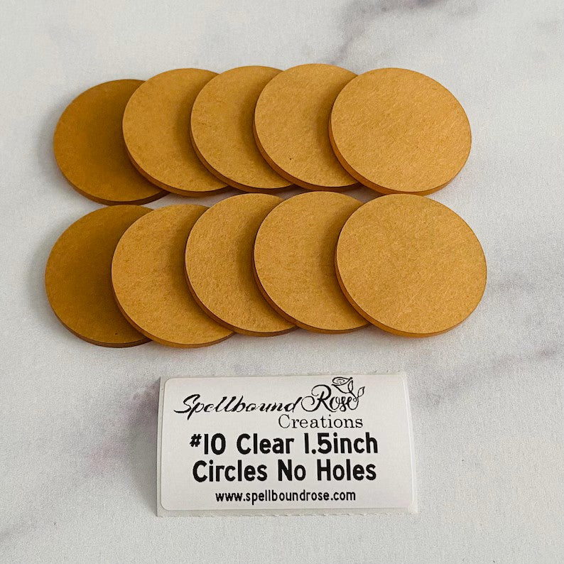 1.5" Clear Acrylic Circle Blanks – UV Printing Ready (No Holes) Pack of 10