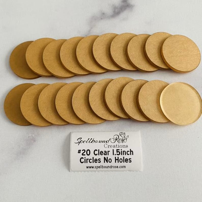 1.5" Clear Acrylic Circle Blanks – UV Printing Ready (No Holes) Pack of 20
