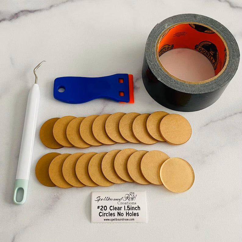 1.5" Clear Acrylic Circle Blanks – UV Printing Ready (No Holes) Pack of 20