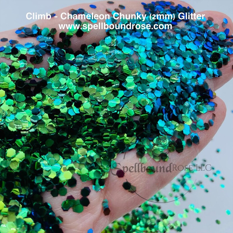 Climb Glitter- Green Color Shift Chunky Glitter (2 oz) *LOW STOCK*