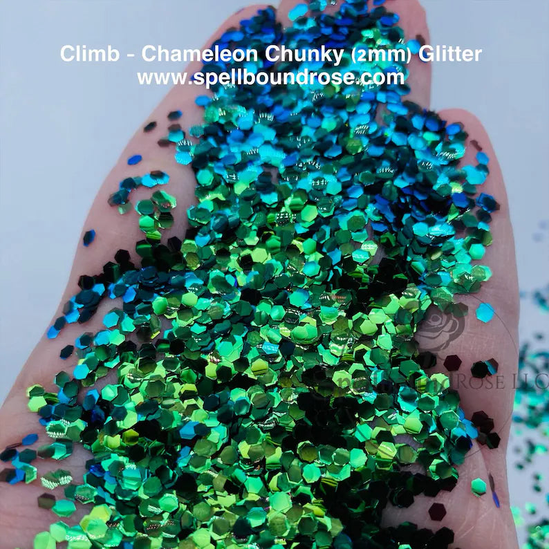 Climb Glitter- Green Color Shift Chunky Glitter (2 oz) *LOW STOCK*