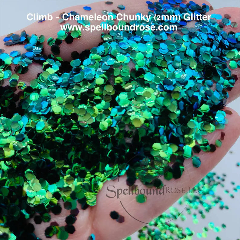 Climb Glitter- Green Color Shift Chunky Glitter (2 oz) *LOW STOCK*