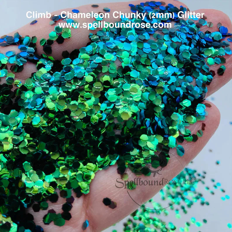 Climb Glitter- Green Color Shift Chunky Glitter (2 oz) *LOW STOCK*