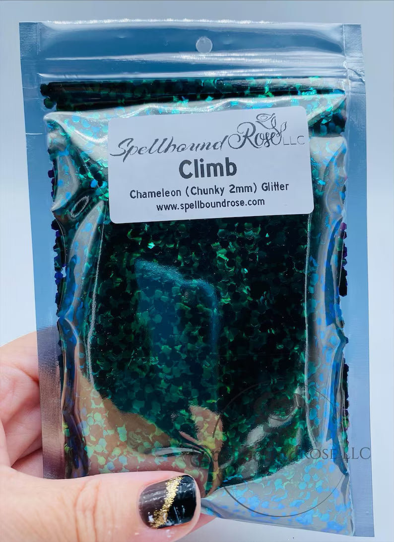Climb Glitter- Green Color Shift Chunky Glitter (2 oz) *LOW STOCK*