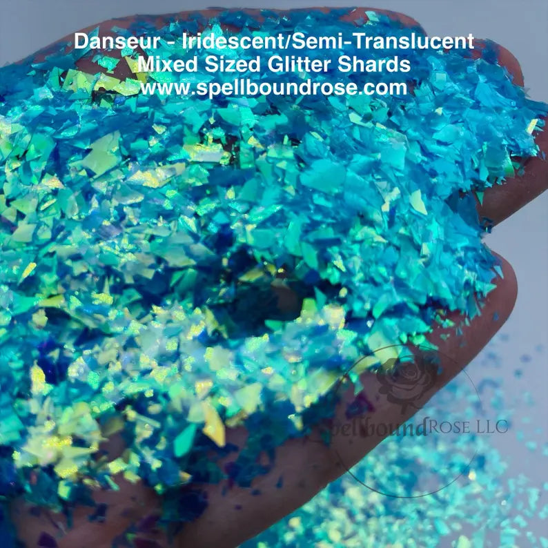 Danseur Glitter – Light Blue to Purple Color Shift Iridescent Flakes/Shards (1 oz)