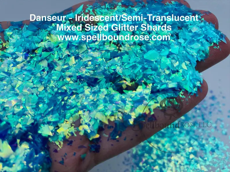 Danseur Glitter – Light Blue to Purple Color Shift Iridescent Flakes/Shards (1 oz)