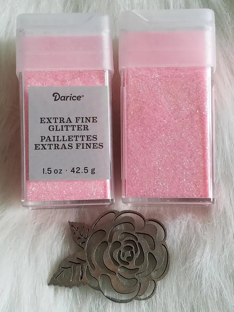 Darice Blush Glitter – Blush Pink Iridescent Extra Fine (.008) Glitter (1.5 oz) *LOW STOCK*