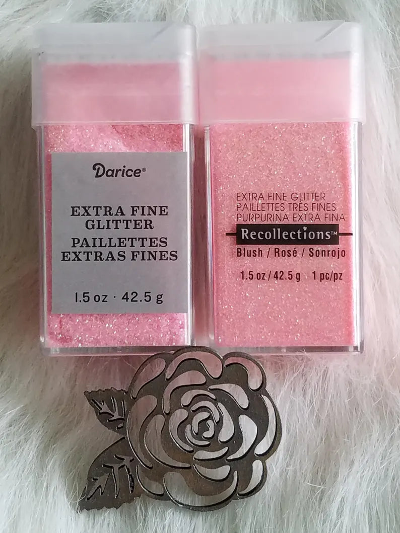 Darice Blush Glitter – Blush Pink Iridescent Extra Fine (.008) Glitter (1.5 oz) *LOW STOCK*