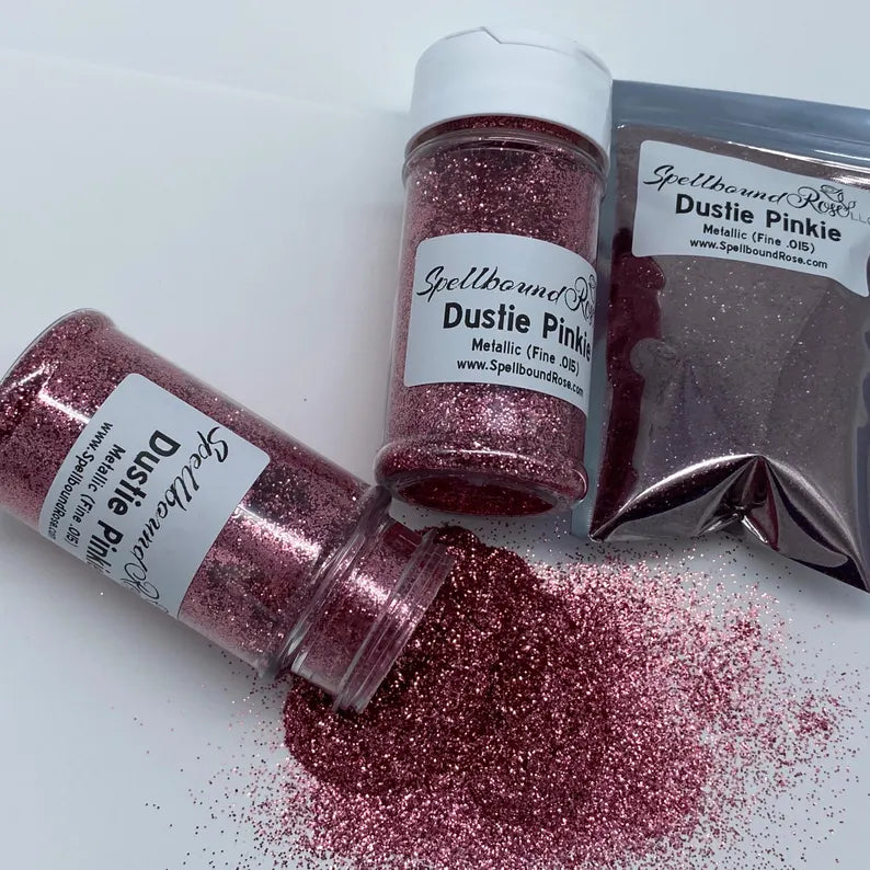 Dustie Pinkie Glitter – Dusty Rose Gold Metallic Fine (.015) Glitter (2 oz)