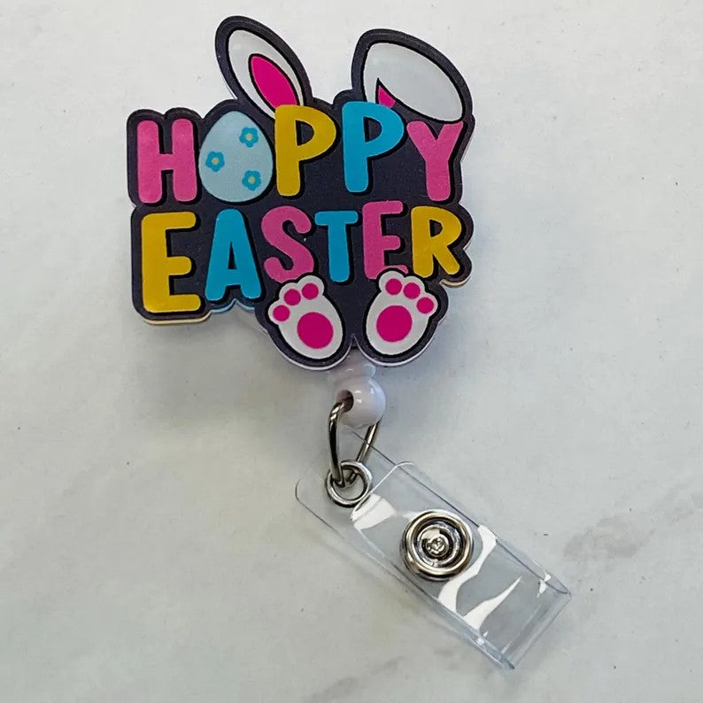 Hoppy Easter Bunny Badge Reel – Cute Spring ID Holder