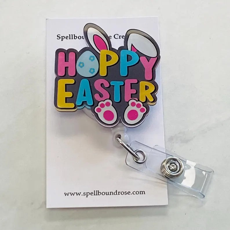 Hoppy Easter Bunny Badge Reel – Cute Spring ID Holder