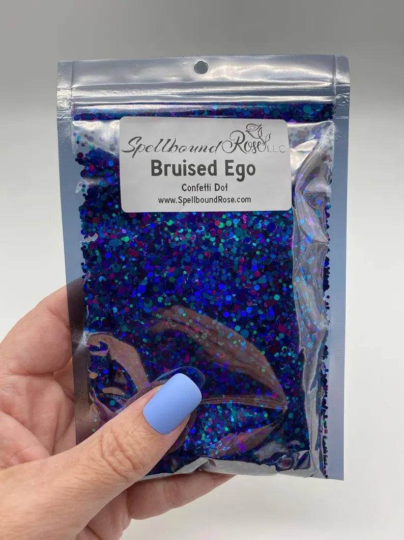 Bruised Ego Glitter – Blue/Purple/Teal Confetti Dot Mix Glitter (2 oz)