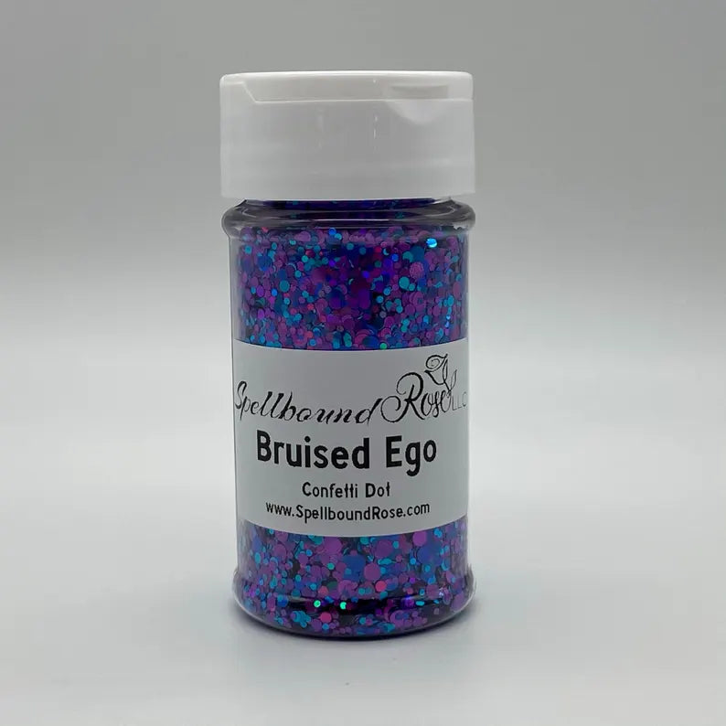 Bruised Ego Glitter – Blue/Purple/Teal Confetti Dot Mix Glitter (2 oz)