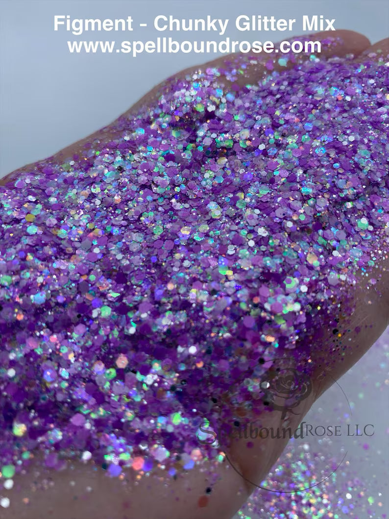 Figment Glitter – Purple Iridescent Chunky Mix Glitter (2 oz)