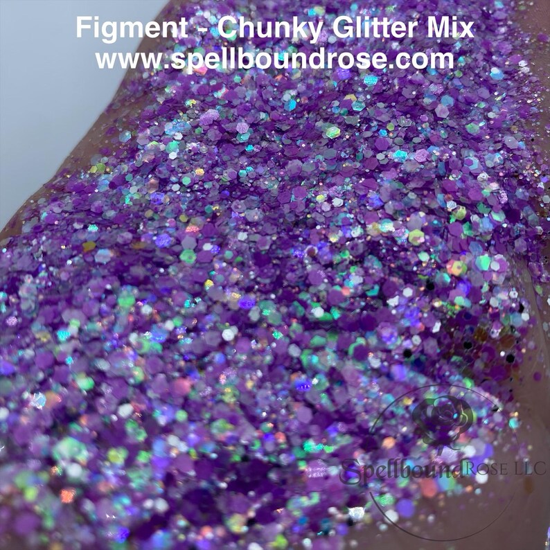 Figment Glitter – Purple Iridescent Chunky Mix Glitter (2 oz)