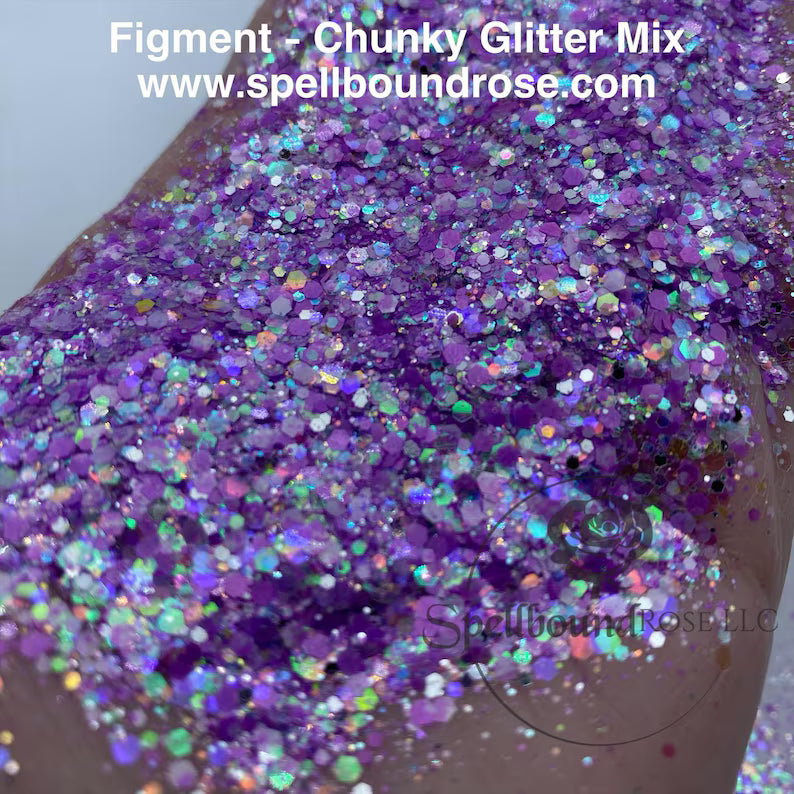 Figment Glitter – Purple Iridescent Chunky Mix Glitter (2 oz)
