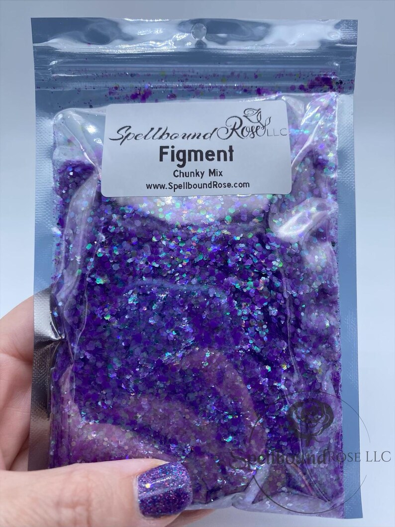 Figment Glitter – Purple Iridescent Chunky Mix Glitter (2 oz)