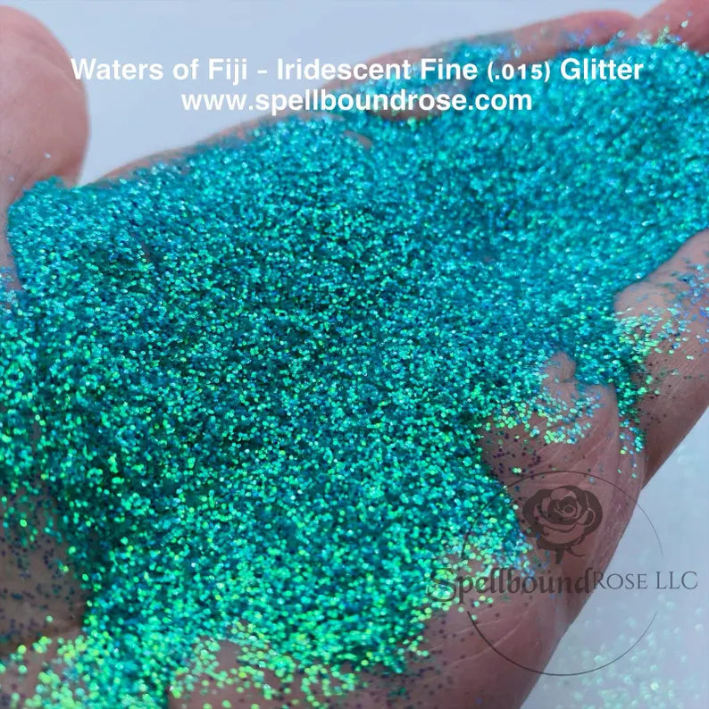Waters of Fiji Glitter – Aquamarine Blue Iridescent Fine (.015) Glitter (2 oz)