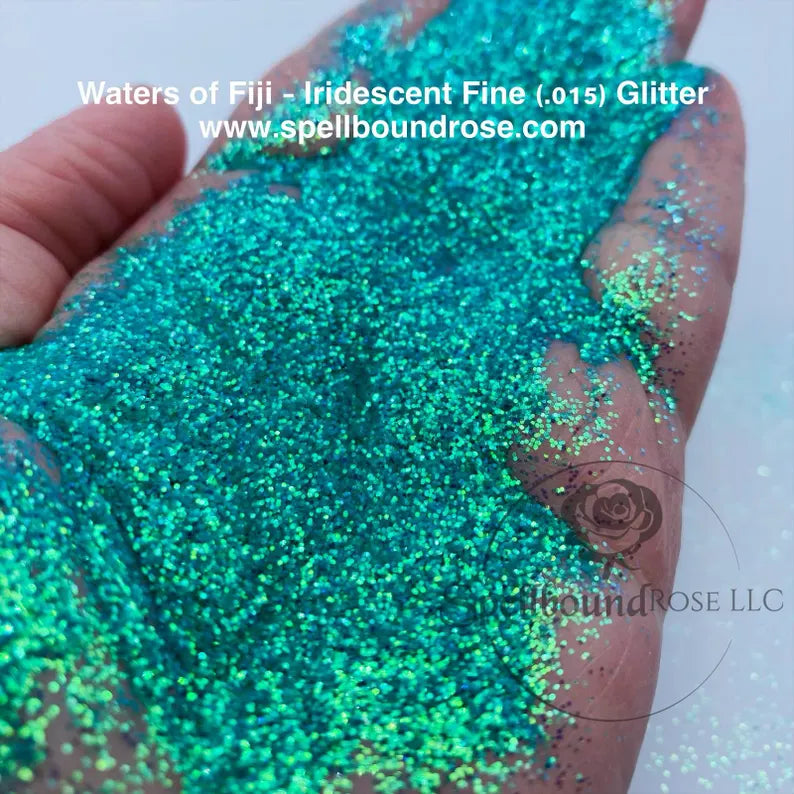 Waters of Fiji Glitter – Aquamarine Blue Iridescent Fine (.015) Glitter (2 oz)