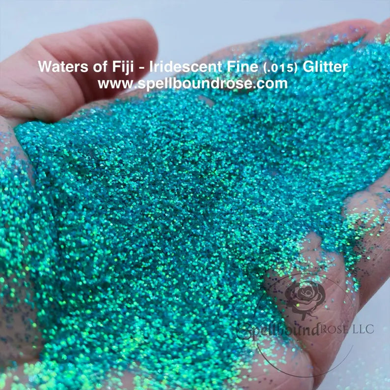Waters of Fiji Glitter – Aquamarine Blue Iridescent Fine (.015) Glitter (2 oz)