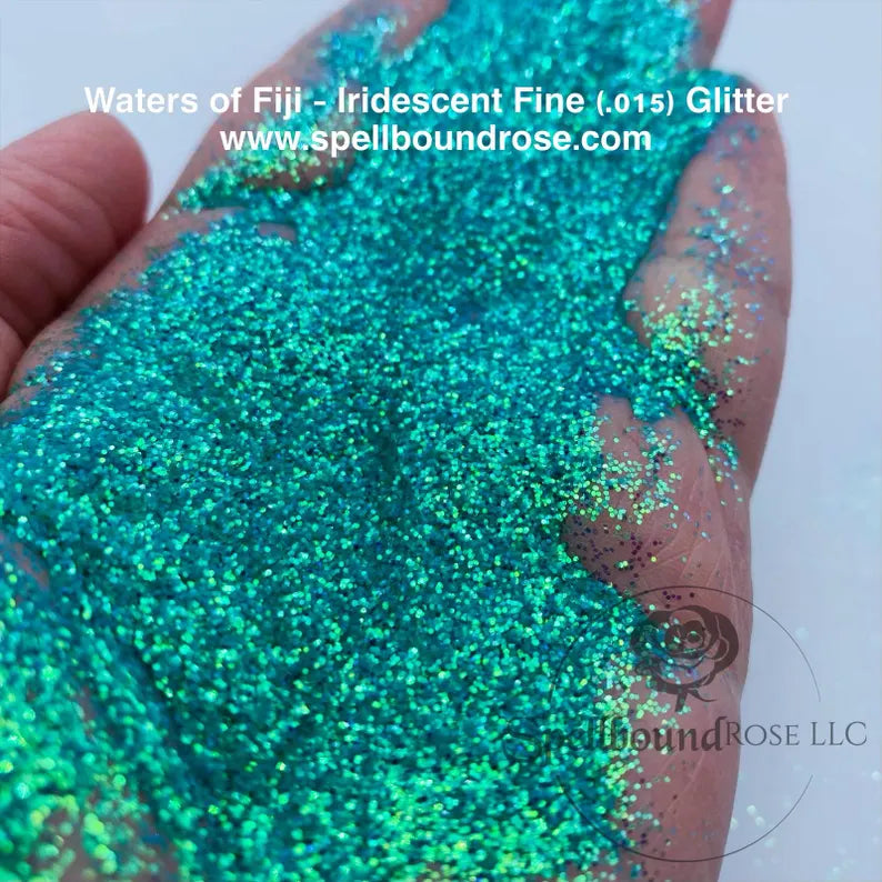 Waters of Fiji Glitter – Aquamarine Blue Iridescent Fine (.015) Glitter (2 oz)