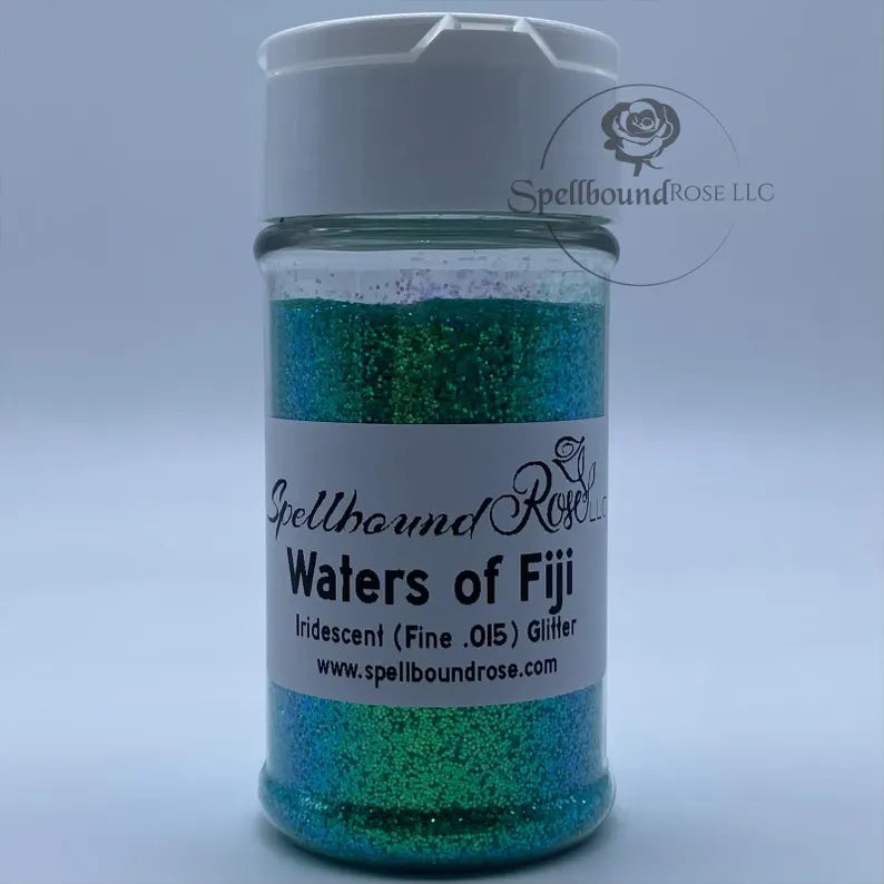 Waters of Fiji Glitter – Aquamarine Blue Iridescent Fine (.015) Glitter (2 oz)