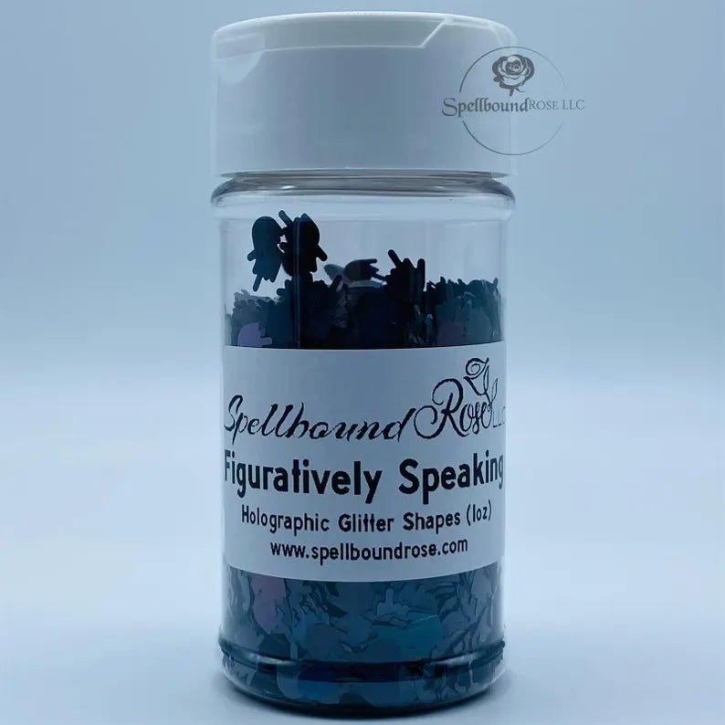 Figuratively Speaking Glitter- Black Holographic Middle Finger-Shaped Confetti Glitter (1 oz) *LOW STOCK*