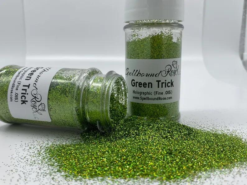 Green Trick Glitter – Green Holographic Color Shift Fine (.015) Glitter (2 oz)