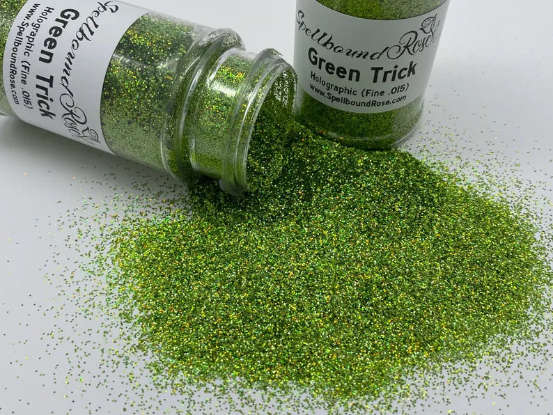 Green Trick Glitter – Green Holographic Color Shift Fine (.015) Glitter (2 oz)