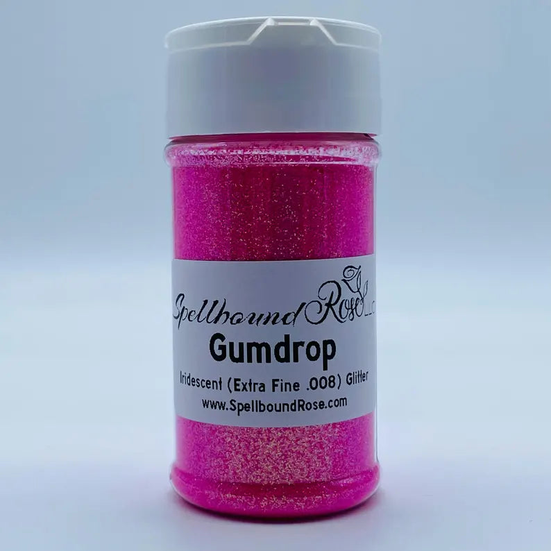 Gumdrop Glitter – Bright Pink Iridescent Extra Fine (.008) Glitter (2 oz)