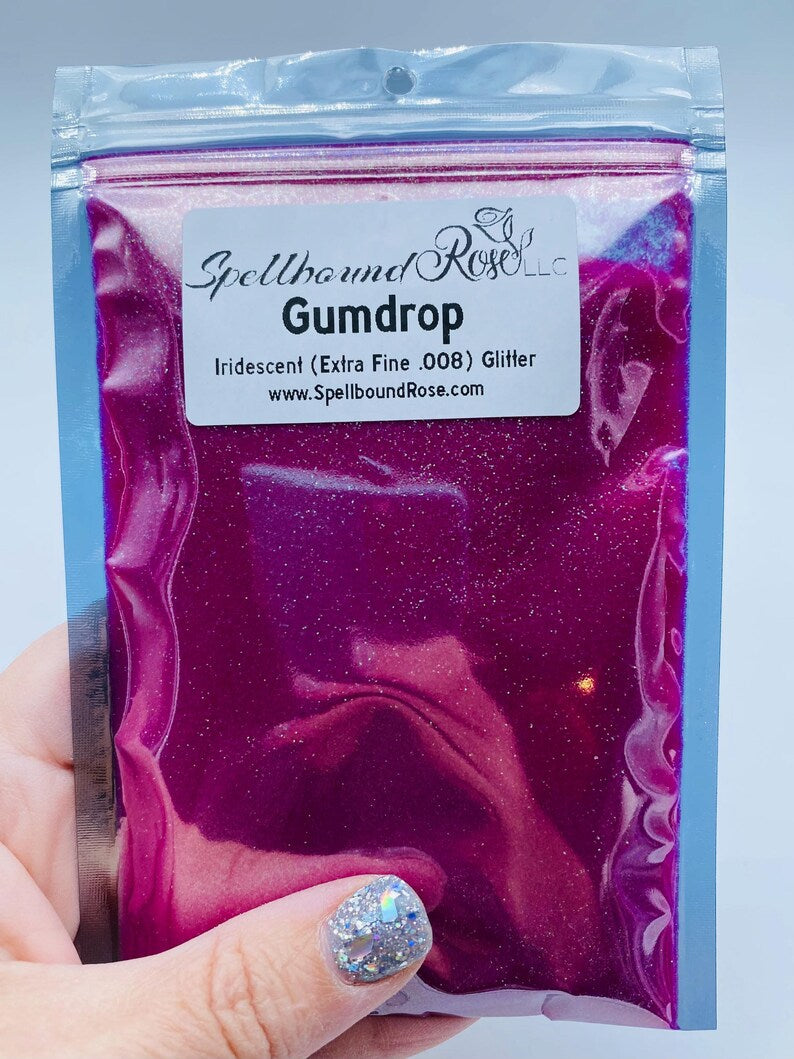 Gumdrop Glitter – Bright Pink Iridescent Extra Fine (.008) Glitter (2 oz)